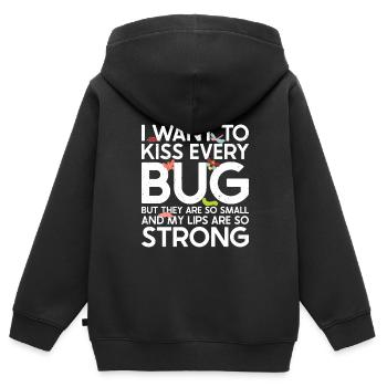 Insecte - Sweat Premium à capuche zippé enfant bio - noir - Dos - AI Model Kid Male (0cm)