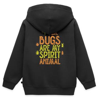Insecte - Sweat Premium à capuche zippé enfant bio - noir - Dos - AI Model Kid Male (0cm)