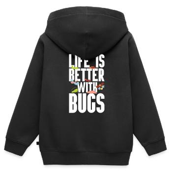 Insecte - Sweat Premium à capuche zippé enfant bio - noir - Dos - AI Model Kid Male (0cm)