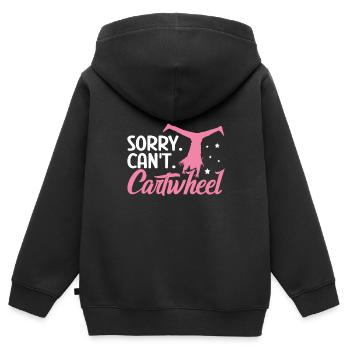 Wagenrad -Gymnast Stürzen - Kinder Premium Organic Zip Hoodie - Schwarz - Hinten - AI Model Kid Male (0cm)