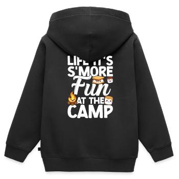 Marshmallow S'more - Kids Premium Organic Zip-up Hoodie - black - Back - AI Model Kid Male (0cm)