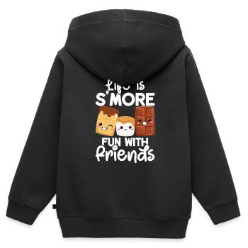 Marshmallow S'more - Kids Premium Organic Zip-up Hoodie - black - Back - AI Model Kid Male (0cm)