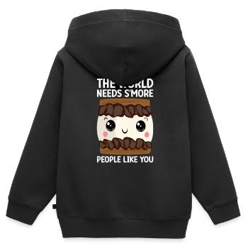 Marshmallow S'more - Kids Premium Organic Zip-up Hoodie - black - Back - AI Model Kid Male (0cm)