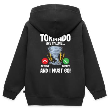 Tornado - Kinder Premium Organic Zip Hoodie - Schwarz - Hinten - AI Model Kid Male (0cm)