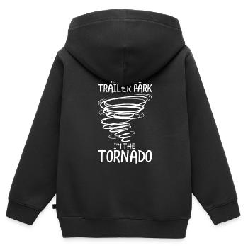 Tornade - Sweat Premium à capuche zippé enfant bio - noir - Dos - AI Model Kid Male (0cm)