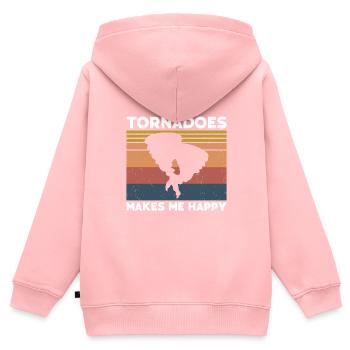 Tornado - Kinder Premium Organic Zip Hoodie - Rosa - Hinten - AI Model Kid Female (0cm)