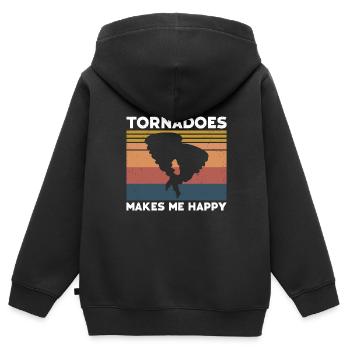 Tornade - Sweat Premium à capuche zippé enfant bio - noir - Dos - AI Model Kid Male (0cm)