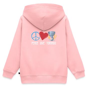 Tornado - Kinder Premium Organic Zip Hoodie - Rosa - Hinten - AI Model Kid Female (0cm)