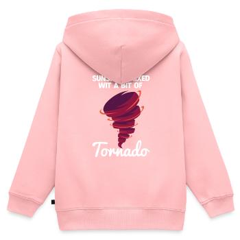 Tornado - Kinder Premium Organic Zip Hoodie - Rosa - Hinten - AI Model Kid Female (0cm)