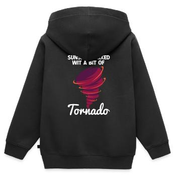 Tornade - Sweat Premium à capuche zippé enfant bio - noir - Dos - AI Model Kid Male (0cm)