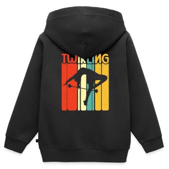 Tambourstab Wirbeln - Kinder Premium Organic Zip Hoodie - Schwarz - Hinten - AI Model Kid Male (0cm)