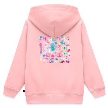 Tambourstab Wirbeln - Kinder Premium Organic Zip Hoodie - Rosa - Hinten - AI Model Kid Female (0cm)
