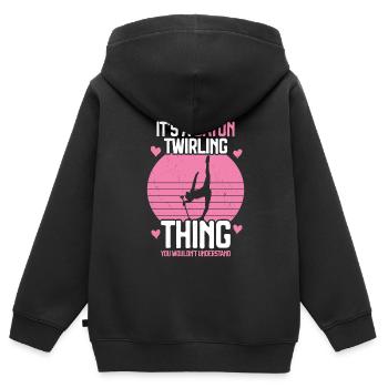 Tambourstab Wirbeln - Kinder Premium Organic Zip Hoodie - Schwarz - Hinten - AI Model Kid Male (0cm)