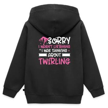 Tambourstab Wirbeln - Kinder Premium Organic Zip Hoodie - Schwarz - Hinten - AI Model Kid Male (0cm)