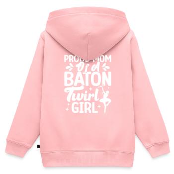 Tambourstab Wirbeln - Kinder Premium Organic Zip Hoodie - Rosa - Hinten - AI Model Kid Female (0cm)