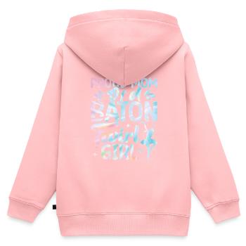 Tambourstab Wirbeln - Kinder Premium Organic Zip Hoodie - Rosa - Hinten - AI Model Kid Female (0cm)