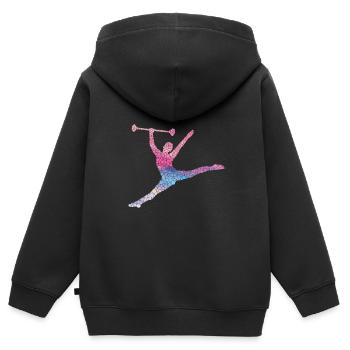 Tambourstab Wirbeln - Kinder Premium Organic Zip Hoodie - Schwarz - Hinten - AI Model Kid Male (0cm)