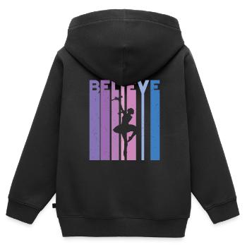 Tambourstab Wirbeln - Kinder Premium Organic Zip Hoodie - Schwarz - Hinten - AI Model Kid Male (0cm)