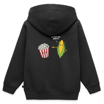 Popcorn - Kids Premium Organic Zip-up Hoodie - black - Back - AI Model Kid Male (0cm)