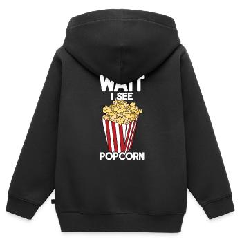 Popcorn - Kids Premium Organic Zip-up Hoodie - black - Back - AI Model Kid Male (0cm)