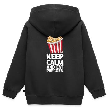 Popcorn - Kids Premium Organic Zip-up Hoodie - black - Back - AI Model Kid Male (0cm)