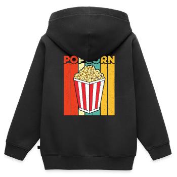 Popcorn - Kids Premium Organic Zip-up Hoodie - black - Back - AI Model Kid Male (0cm)