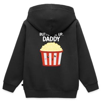 Popcorn - Kids Premium Organic Zip-up Hoodie - black - Back - AI Model Kid Male (0cm)
