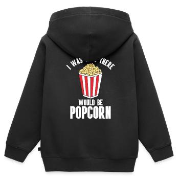 Popcorn - Kids Premium Organic Zip-up Hoodie - black - Back - AI Model Kid Male (0cm)