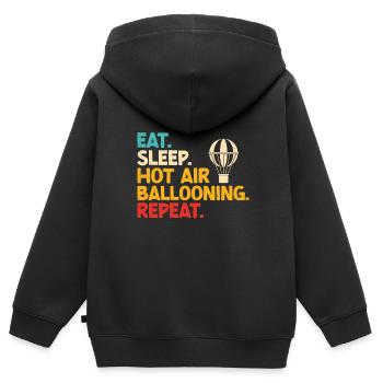 Heißluftballon Fahren - Kinder Premium Organic Zip Hoodie - Schwarz - Hinten - AI Model Kid Male (0cm)