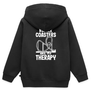 Achterbahn - Kinder Premium Organic Zip Hoodie - Schwarz - Hinten - AI Model Kid Male (0cm)