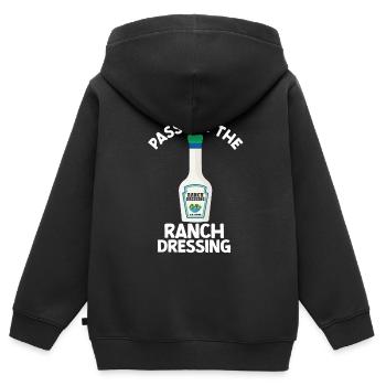 Ranch -Vinaigrette -Ranch -Vinaigrette - Sweat Premium à capuche zippé enfant bio - noir - Dos - AI Model Kid Male (0cm)