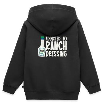 Ranch -Vinaigrette -Ranch -Vinaigrette - Sweat Premium à capuche zippé enfant bio - noir - Dos - AI Model Kid Male (0cm)