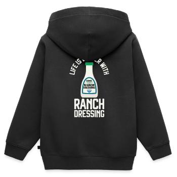 Ranch -Vinaigrette -Ranch -Vinaigrette - Sweat Premium à capuche zippé enfant bio - noir - Dos - AI Model Kid Male (0cm)