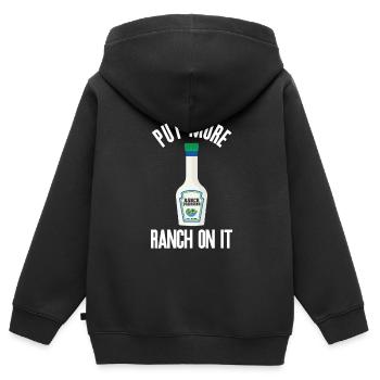 Ranch -Vinaigrette -Ranch -Vinaigrette - Sweat Premium à capuche zippé enfant bio - noir - Dos - AI Model Kid Male (0cm)