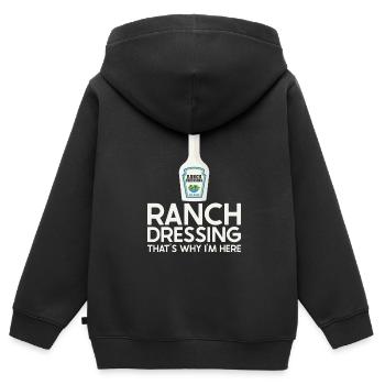 Ranch -Vinaigrette -Ranch -Vinaigrette - Sweat Premium à capuche zippé enfant bio - noir - Dos - AI Model Kid Male (0cm)