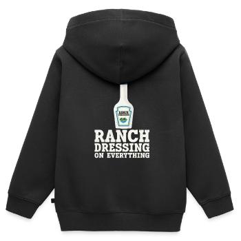 Ranch -Vinaigrette -Ranch -Vinaigrette - Sweat Premium à capuche zippé enfant bio - noir - Dos - AI Model Kid Male (0cm)