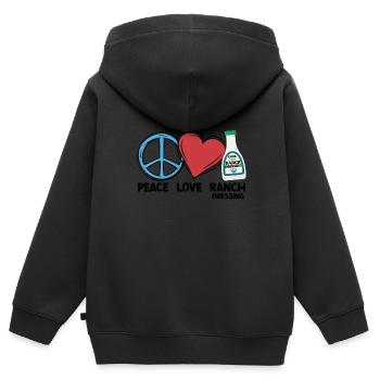 Ranch -Vinaigrette -Ranch -Vinaigrette - Sweat Premium à capuche zippé enfant bio - noir - Dos - AI Model Kid Male (0cm)