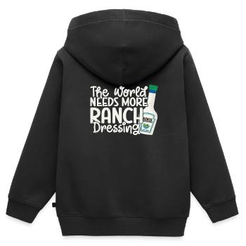 Ranch -Vinaigrette -Ranch -Vinaigrette - Sweat Premium à capuche zippé enfant bio - noir - Dos - AI Model Kid Male (0cm)