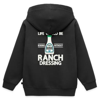 Ranch -Vinaigrette -Ranch -Vinaigrette - Sweat Premium à capuche zippé enfant bio - noir - Dos - AI Model Kid Male (0cm)