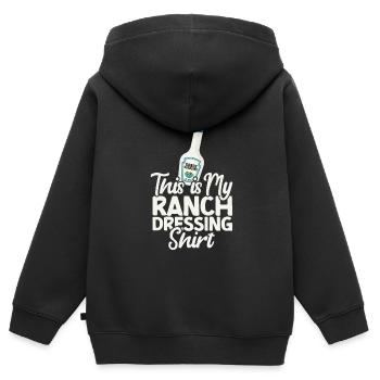 Ranch -Vinaigrette -Ranch -Vinaigrette - Sweat Premium à capuche zippé enfant bio - noir - Dos - AI Model Kid Male (0cm)