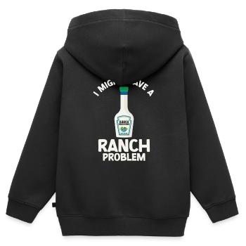 Ranch -Vinaigrette -Ranch -Vinaigrette - Sweat Premium à capuche zippé enfant bio - noir - Dos - AI Model Kid Male (0cm)