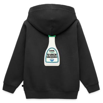 Ranch -Vinaigrette -Ranch -Vinaigrette - Sweat Premium à capuche zippé enfant bio - noir - Dos - AI Model Kid Male (0cm)