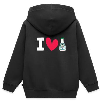 Ranch -Vinaigrette -Ranch -Vinaigrette - Sweat Premium à capuche zippé enfant bio - noir - Dos - AI Model Kid Male (0cm)