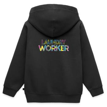 Wascharbeiter - Kinder Premium Organic Zip Hoodie - Schwarz - Hinten - AI Model Kid Male (0cm)