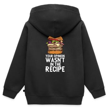 Hamburger - Sweat Premium à capuche zippé enfant bio - noir - Dos - AI Model Kid Male (0cm)