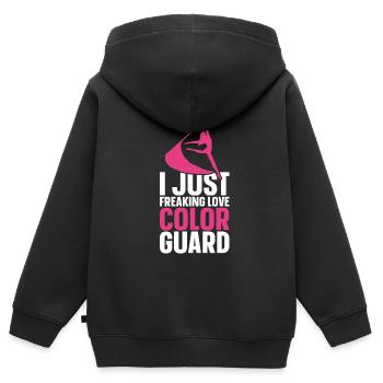Protection des couleurs - Sweat Premium à capuche zippé enfant bio - noir - Dos - AI Model Kid Male (0cm)