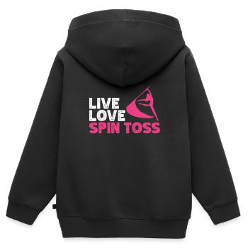 Protection des couleurs - Sweat Premium à capuche zippé enfant bio - noir - Dos - AI Model Kid Male (0cm)