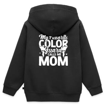 Protection des couleurs - Sweat Premium à capuche zippé enfant bio - noir - Dos - AI Model Kid Male (0cm)
