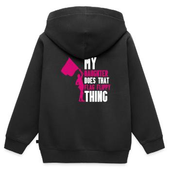 Protection des couleurs - Sweat Premium à capuche zippé enfant bio - noir - Dos - AI Model Kid Male (0cm)
