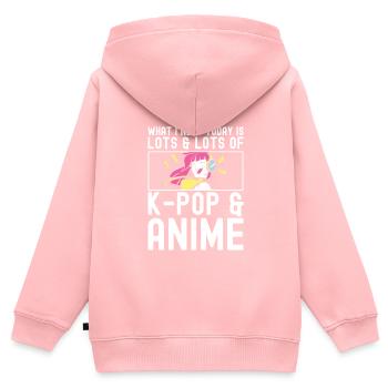 Anime & K-Pop Music Kpop Japanese Manga Otaku - Kinder Premium Organic Zip Hoodie - Rosa - Hinten - AI Model Kid Female (0cm)